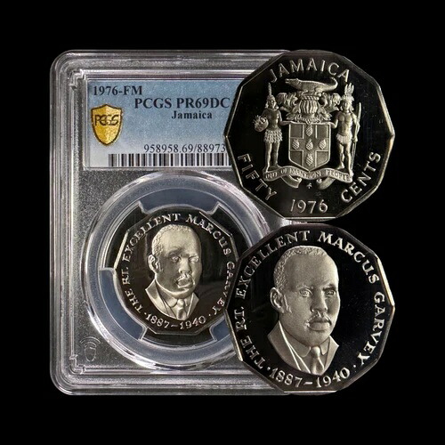ジャマイカ 1976年 50セント - PCGS PR69 - トップポップ ?? マーカス・ガーベイ、クロコダイル｜WORLD RESOURCE【KING店】