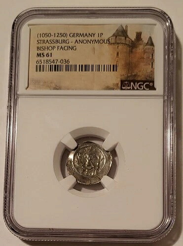 NGC ドイツ シュトラスブルク アノニマス (1050-1250) シルバー フェニヒ ビショップ フェイシング MS61｜WORLD RESOURCE【KING店】