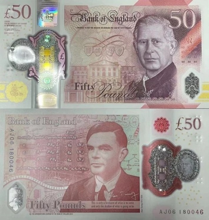 イギリス 英国 50ポンド 2024年 P ニューポリマー キングチャールズ3世｜WORLD RESOURCE【KING店】