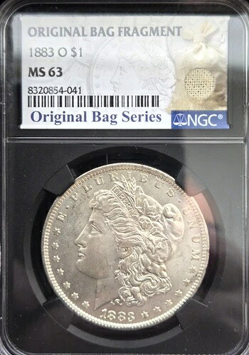 1883-O モルガン銀貨 1ドル - NGC MS63 - オリジナルバッグの破片｜WORLD RESOURCE【KING店】
