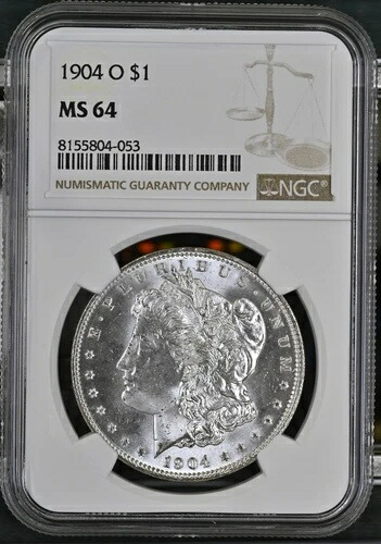 1904年 O モルガン銀貨 NGC MS-64