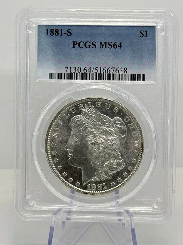 1881-S $1 モーガン銀貨 PCGS MS64 AMAZING CHEEK!