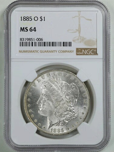 1885-O 1ドルモルガン銀貨 MS64 NGC 8319851-006