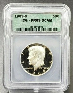 1969年 S シルバー ケネディ ハーフダラー ICG PR69 DCAM ディープカメオ 中古ホルダー