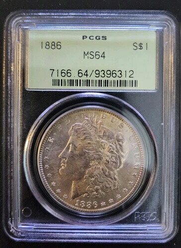 1886年 モルガン銀貨 PCGS MS64 銀貨コレクション オリジナルグレード 7166