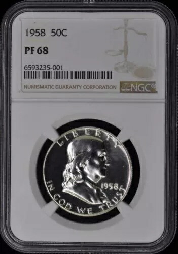 1958年フランクリンハーフダラー50セント NGC PR68