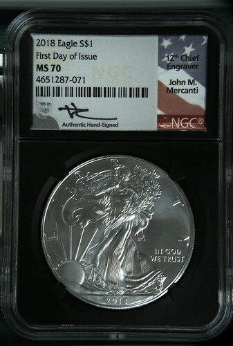2018年アメリカン・シルバー・イーグル NGC MS-70 発行初日