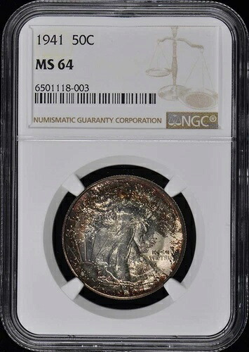 1941年ウォーキング・リバティ・ハーフダラー 50セント NGC MS64 59,290円