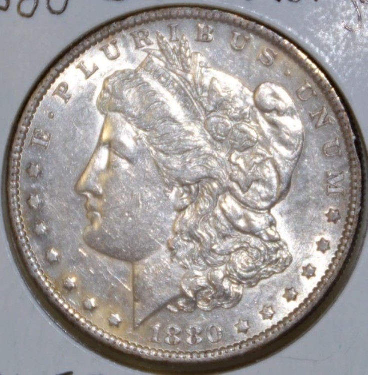 1880-O AU ほぼ未使用 モーガン シルバー ドル 1 ドル コイン