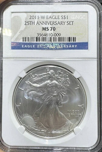 2011 W アメリカン シルバー イーグル NGC MS-70 25周年記念セット｜WORLD RESOURCE【KING店】