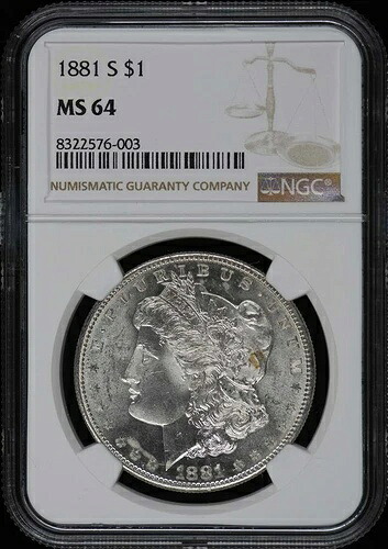 1881-S モルガン・ダラー S$1 NGC MS64