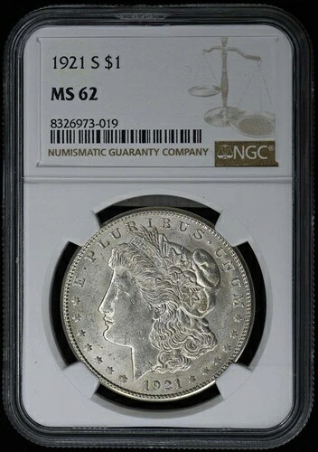 1921-S モルガン・ダラー S$1 NGC MS62