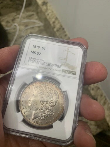 1879 P NGC MS62 モルガン銀貨 $1 米国造幣局 ベターデート MS 62 オリジナル $1