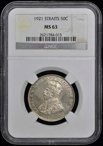1921年 ストレーツ 50C NGC MS63