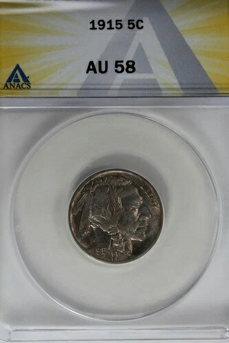 1915 .05 ANACS AU 58 バッファローニッケル、インディアンニッケル、5セントピース