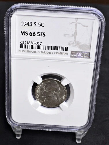 1943-S ジェファーソンニッケル - NGC MS66 5FS (#45759)