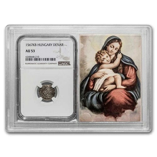 1500年代 KB ハンガリー銀貨 デナール AU-53 NGC (Vault)