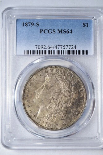 1879-S モーガン銀貨 ~ PCGS MS64 ~ 良好な巻き終わりのトーン！ #724
