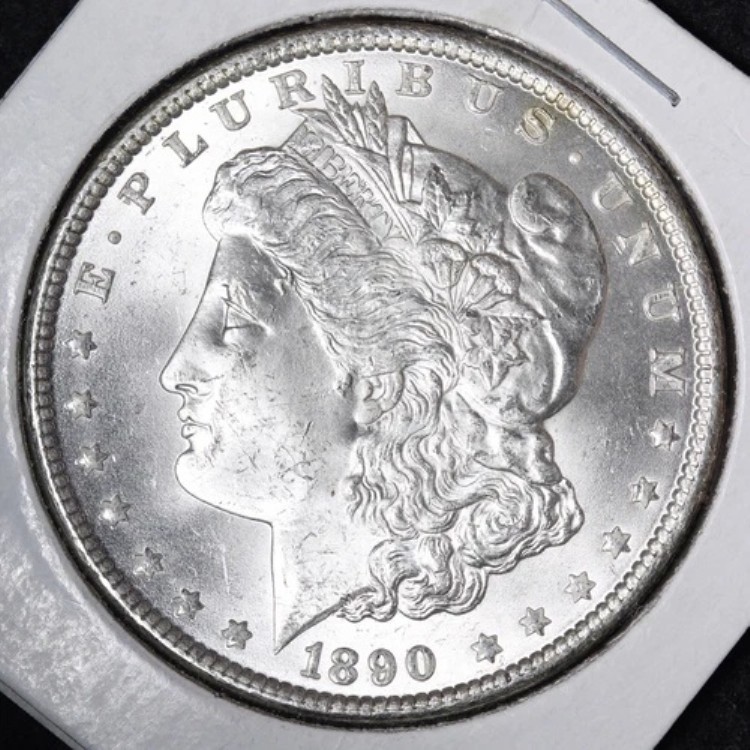 1890年 モルガン銀貨 ジェム BU 未流通 MS ブライトコイン！ E332 XCTX