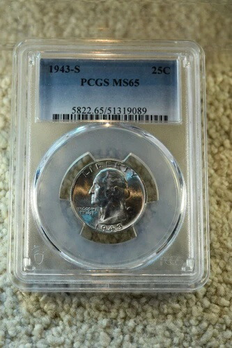 1943-S ワシントン クォーター PCGS 認定 MS-65 素晴らしい明るい白コイン #2
