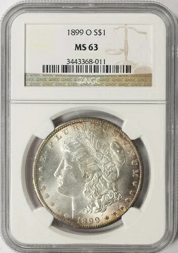 1899-O モルガン銀貨 $1 NGC MS63