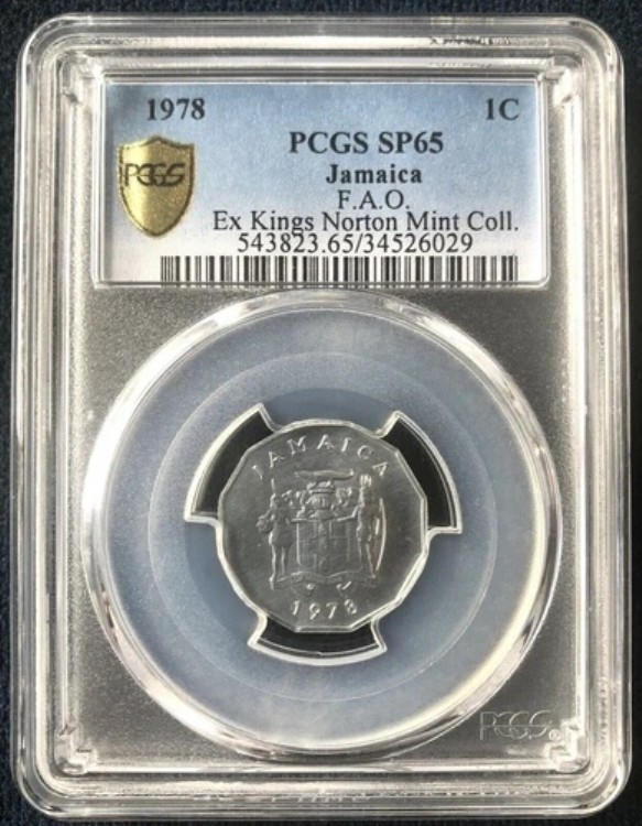 1978年 ジャマイカ FAO 1セント PCGS SP65 EX: キングスノートンミントコレクション