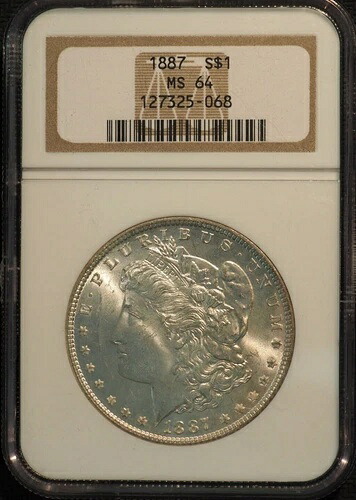 1887年 モーガン シルバードル **NGC MS 64** - 送料無料!! #0104 59,895円