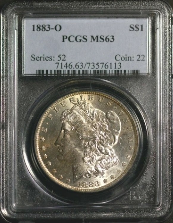 1883-O 1ドル銀モルガンドル MS 63 PCGS # 7146.63-73576113 & ボーナス