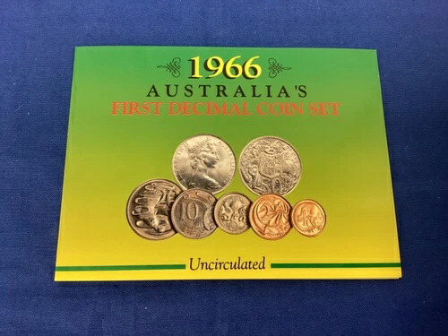 1966年「オーストラリア初の10進法コインセット」 - 未流通 - シャーウッド