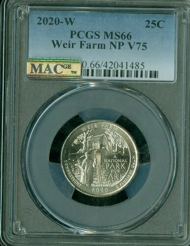 2020 W WEIR FARMS クォーター PCGS MS66 PQ MAC スポットレス V75 プライベート *