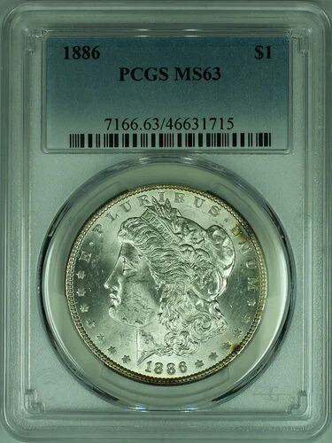 1886年 モルガン銀貨 PCGS MS-63 (34B)