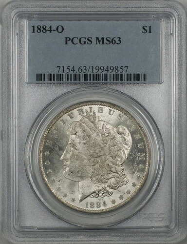 1884-O モルガン シルバー ダラー 1ドル コイン PCGS MS-63 RL (G)
