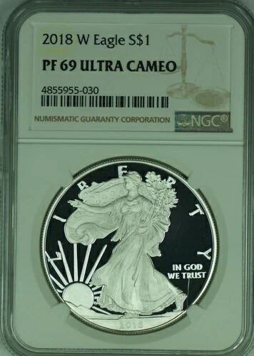 2018-W アメリカン プルーフ シルバー イーグル $1 NGC PF 69 ウルトラカメオ (49)