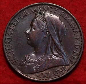 ???? 1900年イギリス発行の1ペニー外国硬貨（未使用）