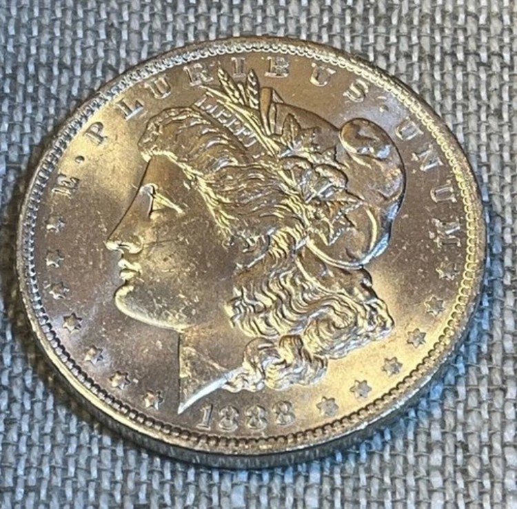 1888年 O Mint Morgan Silver Dollar シャープ MS BU 反射 強いディテール ミラー