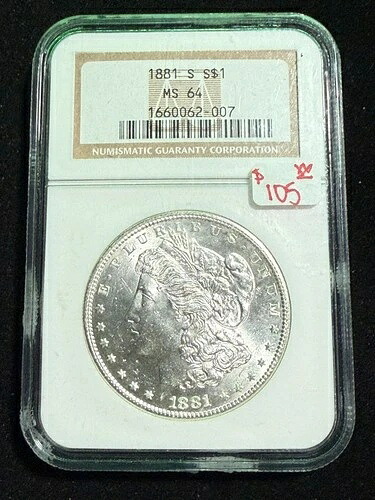 1881年 S モルガン・ダラー NGC MS 64