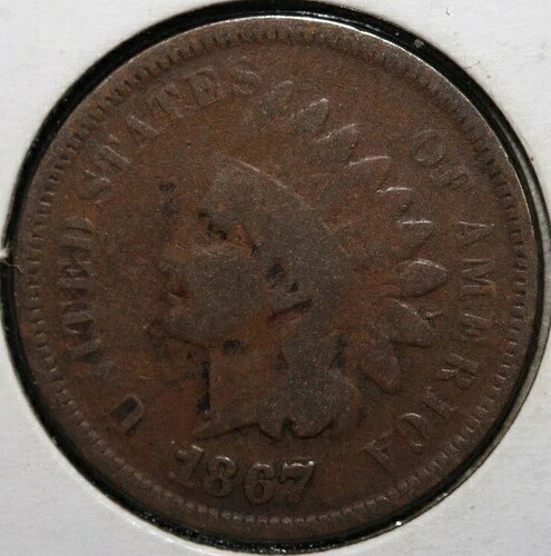 1867/67 1セントインディアンヘッドセントペニーコイン - 良好++