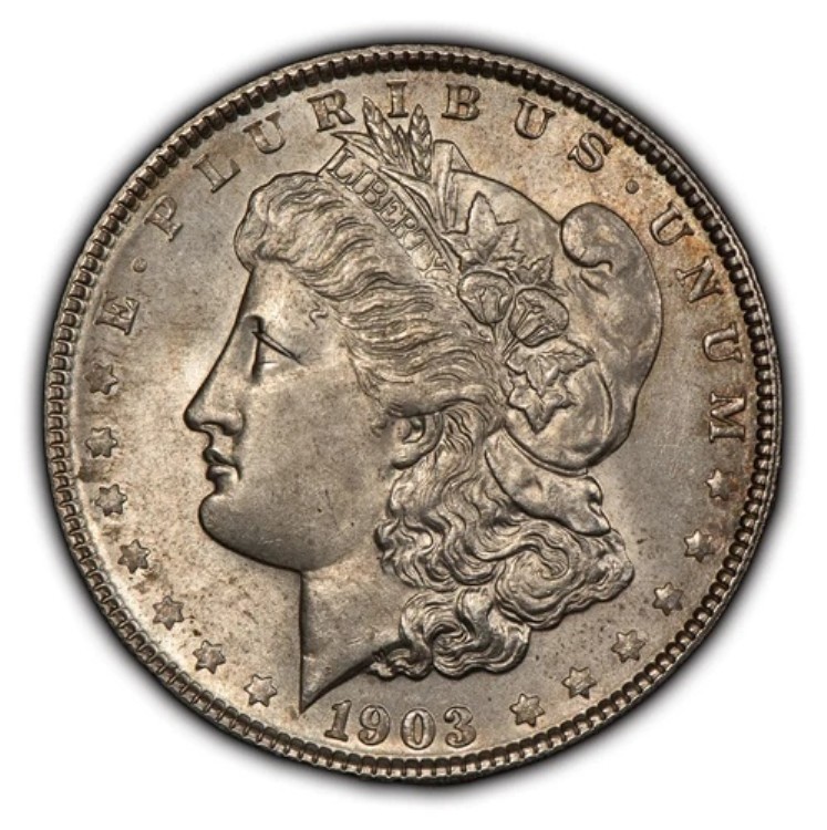 1903年 1ドル モルガン銀貨 - 強い光沢 - セミキーデート - SKU-D4229