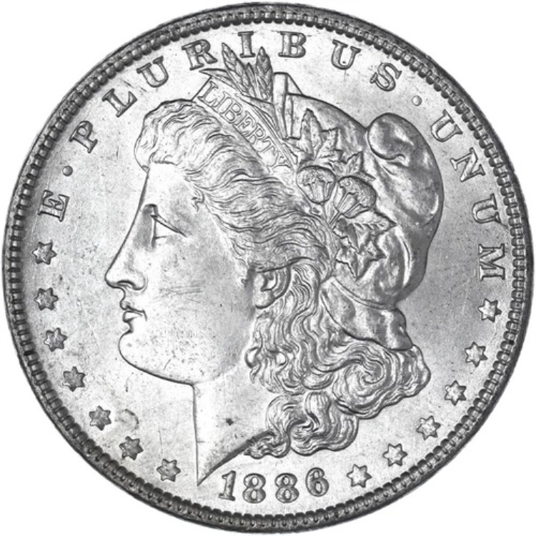 1886年 (P) モルガン銀貨 BU 米国造幣局コイン 画像参照 G320