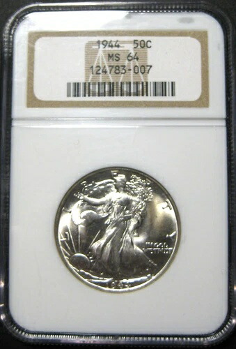 1944年 NGC MS 64 リバティウォーキング 半光沢 両面とも美しい (b)