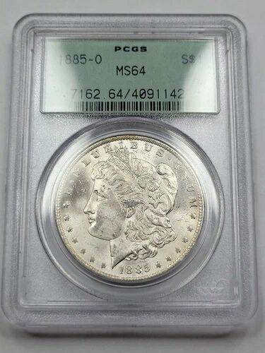 1885年 O モルガン銀貨 $1 PCGS MS64 OGH オールドホルダー ニューオーリンズ *G740