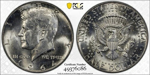 1964-D PCGS ケネディ 50セント ハーフドル PCGS MS63 DDO FS-101 BU ジェム 未流通 #86 58,685円