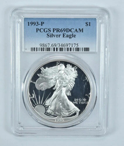 1993-P アメリカン シルバー イーグル PR69 DCAM PCGS ブルーラベル