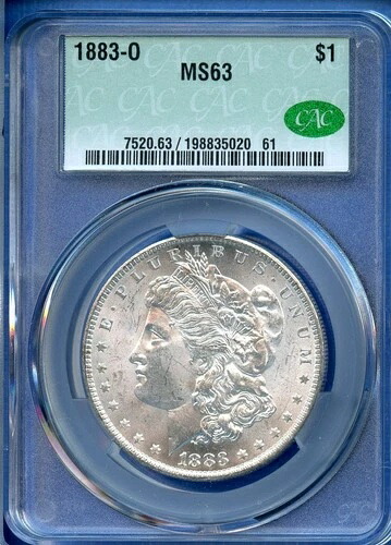 1883 O CACG MS63 モルガン銀貨 1ドル 米国造幣局コイン 1883-O MS-63 CAC