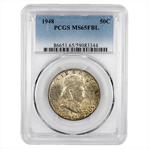 1948年 フランクリン ハーフダラー 50セント PCGS MS 65 FBL