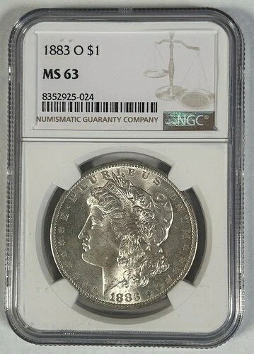 1883-O モルガン銀貨 1ドル硬貨 NGC MS 63