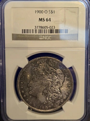 1900 O NGC MS64 - 銀製モルガン ダラー 1 ドル米国コイン、オリジナルの緑青/色調! 58,685円
