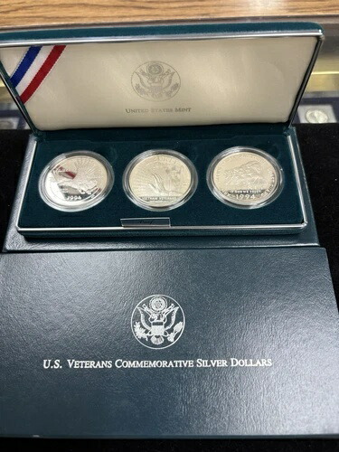 1994年米国退役軍人記念銀貨セット - 米国造幣局 OGP 0.90 シルバー