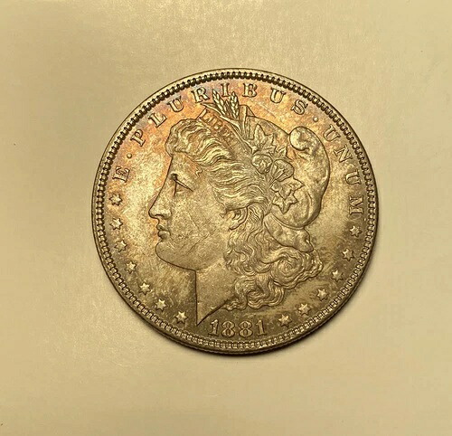 1881-P モルガン銀貨 未流通 MS カラフルトーニング