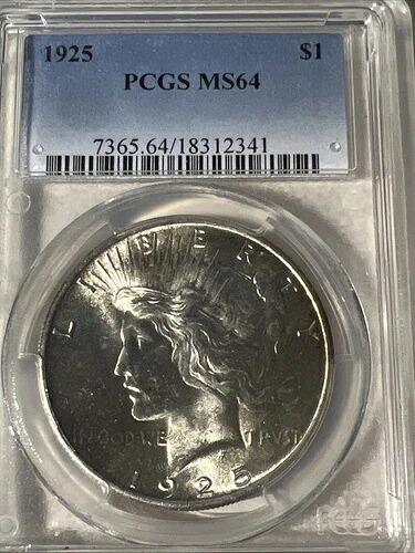 1925年ピースシルバーダラーPCGS MS 64